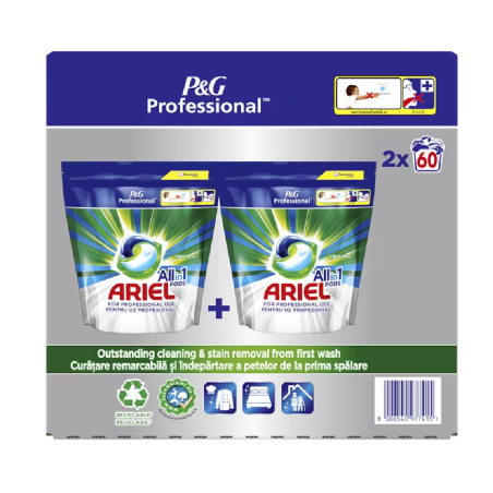 Ariel Profesional Universal, 2 pachete x 60 capsule, 120 spalari