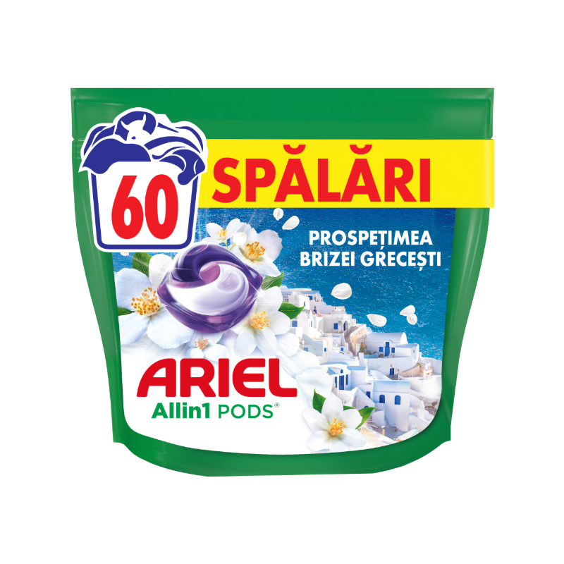Ariel Greek Breeze, detergent rufe capsule, 60 spalari